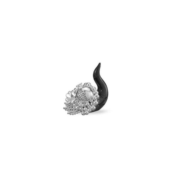 Fantin Argenti - Cornucopia nera con frutta argento 13X8XH12