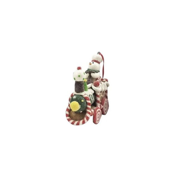 Kurt S. Adler - Ornamento de tren de pan de jengibre con títere de nieve 8 cm