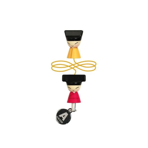 Alessi - Segnalibro in resina termoplastica Giallo e Rosso - King & Queen Chin