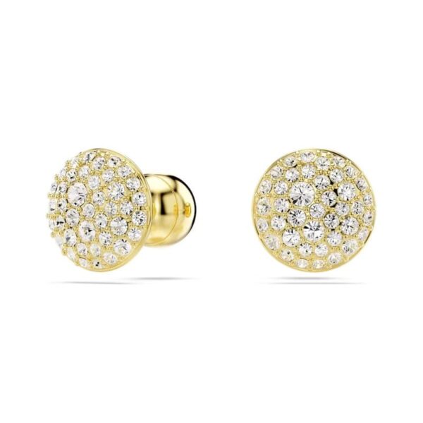 Swarovski - Orecchini a lobo Meteora Bianchi, Placcato color oro