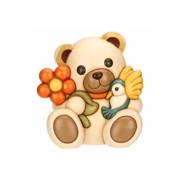 Thun - Teddy e colibrì Fly in ceramica maxi - Primavera da vivere