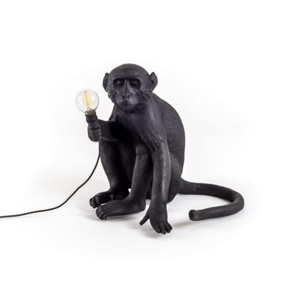 Seletti - Lampada In Resina 34x30x32 cm - The Monkey Lamp Black