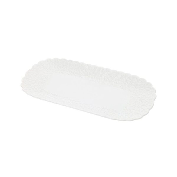 Hervit - Vassoio ovale in porcellana bianca 36x15 cm