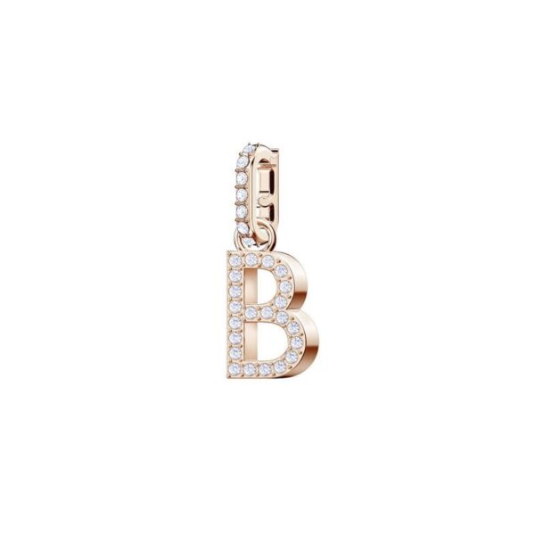 Swarovski - Charm Lettera B Bianco Placcato Oro Rosa - Remix Alphabet