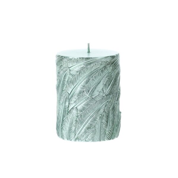 Hervit - Candela moccolo verde salvia Metalizzata 7,5x9,5cm