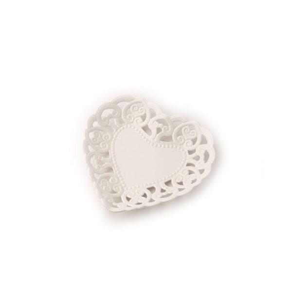 Hervit - Piattino Cuore in Porcellana Traforato 18cm