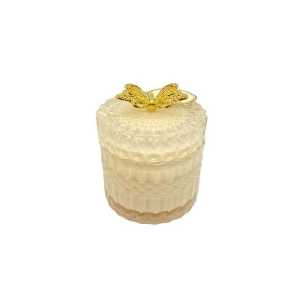 AD - Candela Profumata Ambra Con Farfalla Oro 9x10