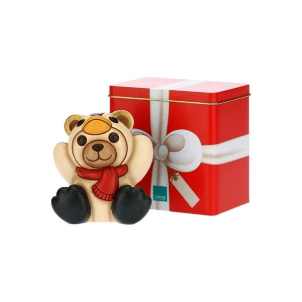 Thun - Teddy vestito da pinguino e scatola in latta piccolo