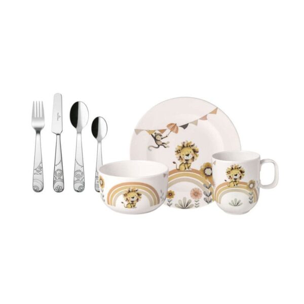 Villeroy & Boch - Boho kids Roar like a lion, set di stoviglie per bambini 7 pezzi, multicolore