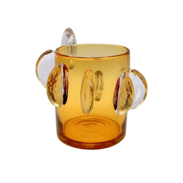 Rituali Domestici - Vaso basso ambra in vetro 24.5x24 cm - Ghiaccioli