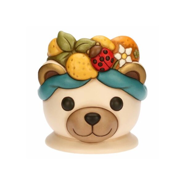 Thun - Cachepot Teddy corona con limoni e coccinella Ella in ceramica, grande