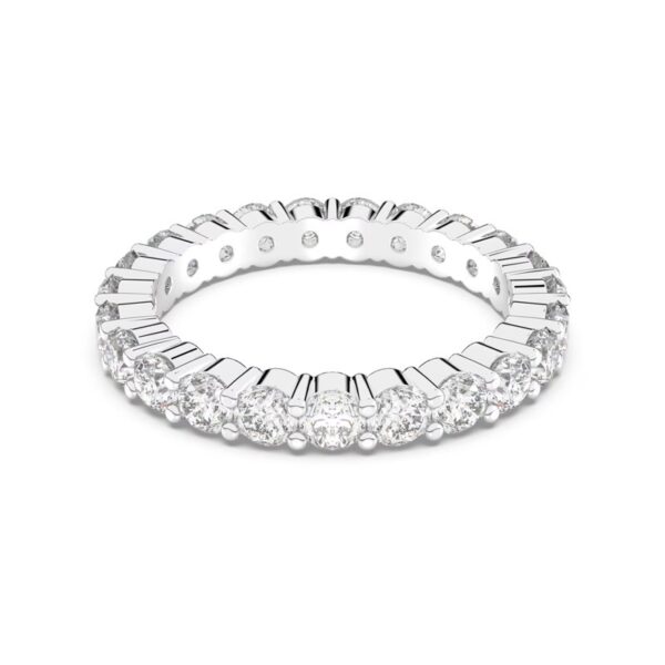 Swarovski - Anello Vittore XL Taglio tondo, Bianco, Placcato rodio