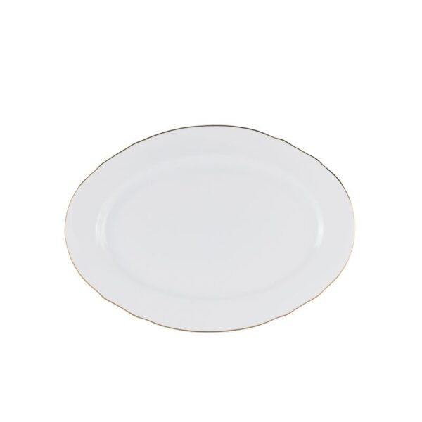 Weissestal - Piatto Ovale in porcellana 36 cm - Elga Filo Oro
