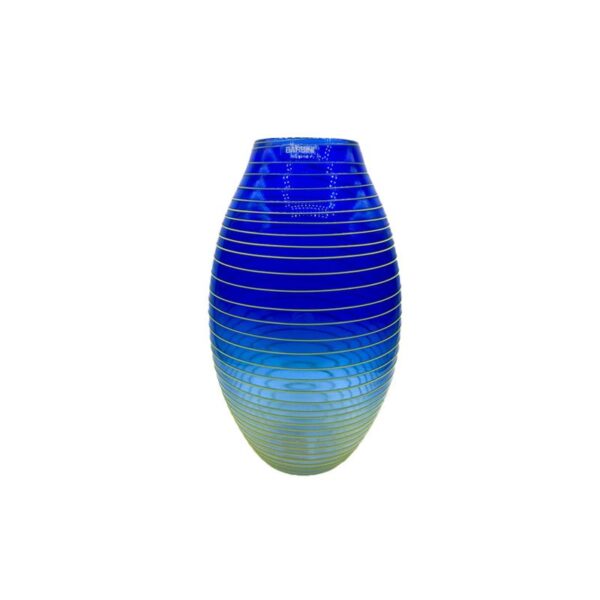 Barbini Murano - Vaso in vetro h 29 cm Blu/Giallo
