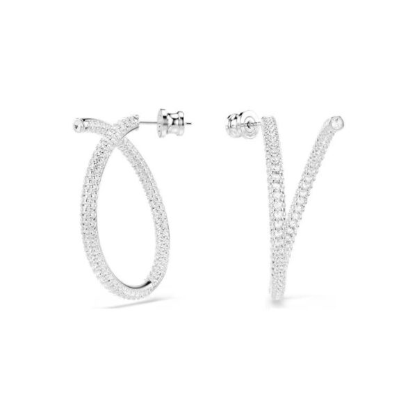 Swarovski - Dextera Circle Earrings Round, white, rhodium plated