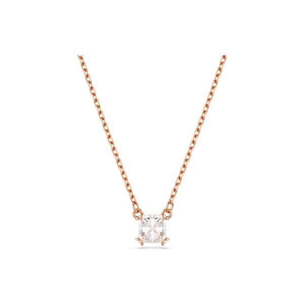 Swarovski - Pendente Stilla Taglio squadrato, Bianco, Placcato color oro rosa