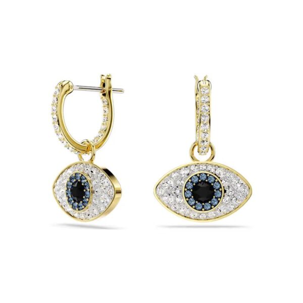 Swarovski - Orecchini pendenti Symbolica Evil eye, Blu, Placcato color oro