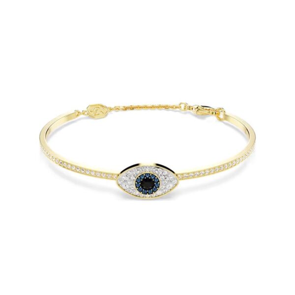 Swarovski - Bracciale rigido Symbolica Evil eye, Blu, Placcato color oro M