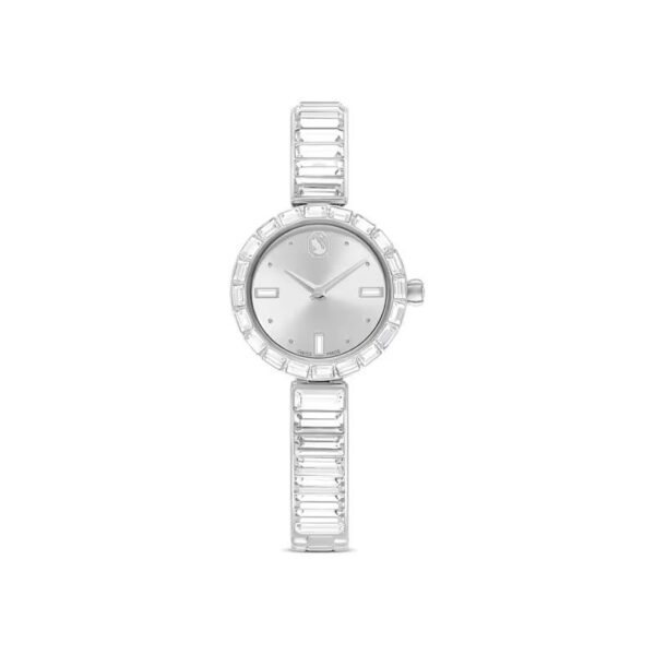 Swarovski - Orologio Matrix Bangle Fabbricato in Svizzera, Bracciale in cristallo, Tono argentato, Acciaio inossidabile