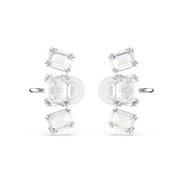 Swarovski - Orecchini a clip Millenia Taglio ottagonale, bianco, placcato rodio