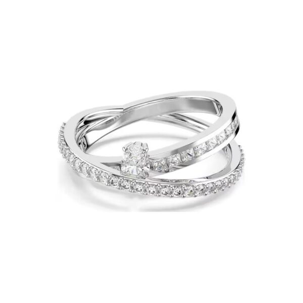 Swarovski - Anello Hyperbola Taglio misto, Bianco, Placcato rodio, 55