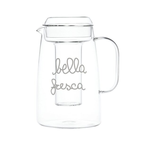 Simple Day - Caraffa in vetro con portaghiaccio, decoro Bella Fresca 23,5 cm