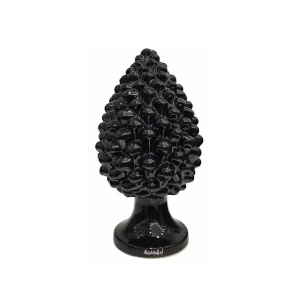 Agaren - Pigna in ceramica 30 cm Nero Lucido