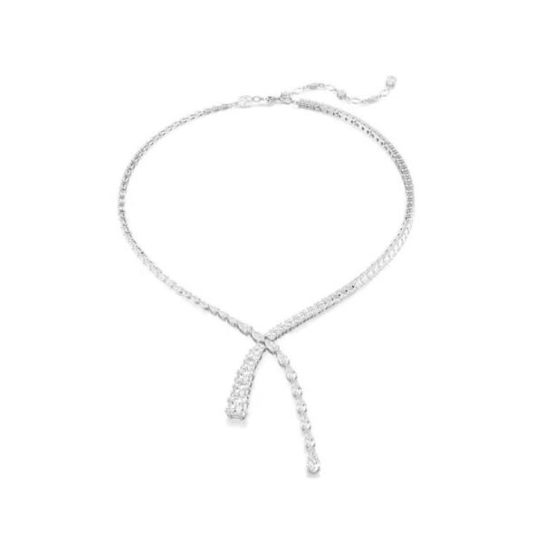 Swarovski - Collana a Y Matrix Taglio misto, Bianco, Placcato rodio