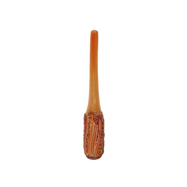 Memento - Vaso in vetro arancione h 47 cm con decorazioni
