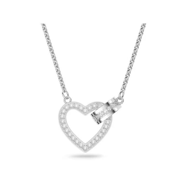 Swarovski - Collana Lovely Cuore, Bianca, Placcato rodio