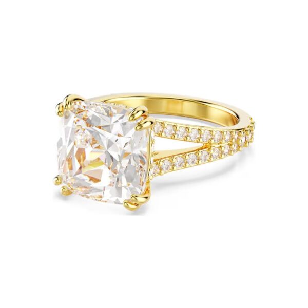 Swarovski - Anello cocktail Stilla Taglio squadrato, Bianco, Placcato color oro 55