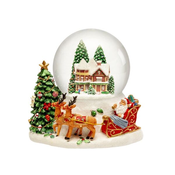 Lamart - Carillon Palla di neve con Babbo Natale in Slitta