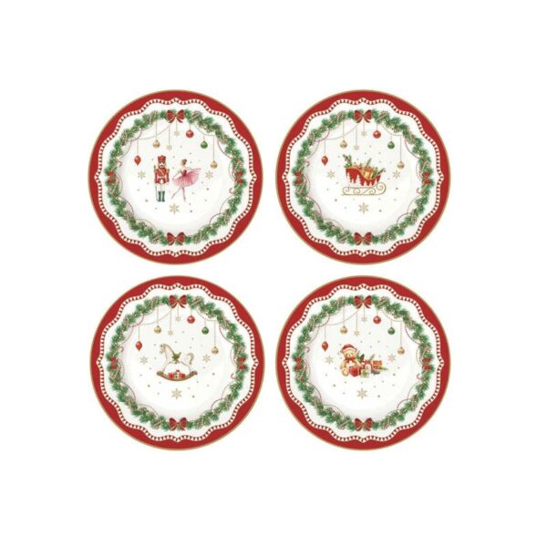 Easy Life - Set 4 Piatti Dessert 19 Cm in porcellana - Magie De Noel