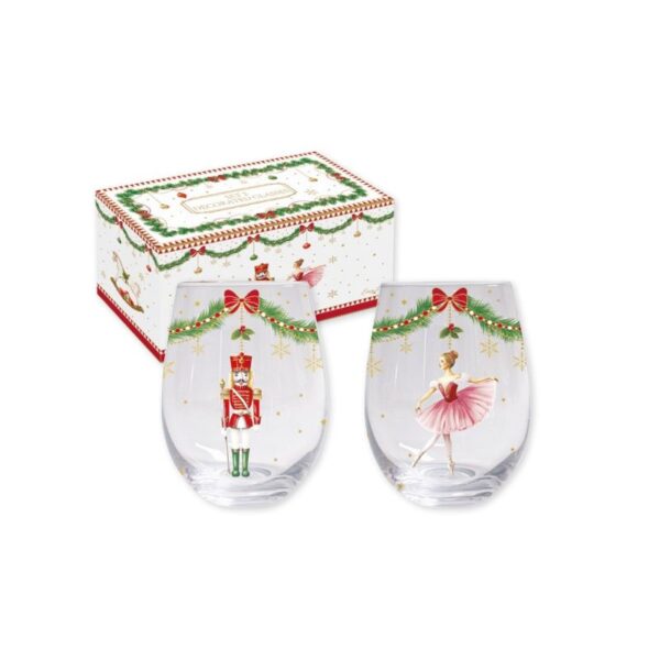 Easy Life - Set 2 Bicchieri 500 Ml In Vetro - Magie De Noel