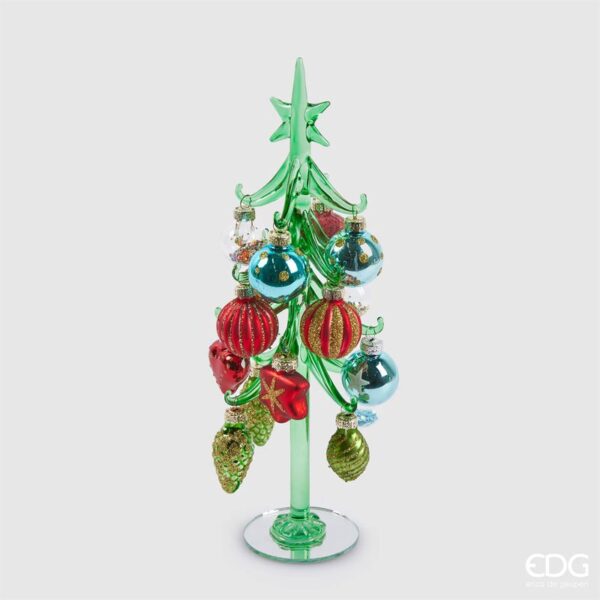 EDG Enzo de Gasperi - Albero di natale in vetro con palline H.26 D.6