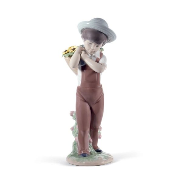 Lladró - Figurina in porcellana Bimbo con fiori. Ed. 60° Anniversario
