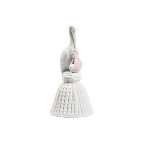 Nao - Statuina in porcellana “Campana Cicogna rosa”