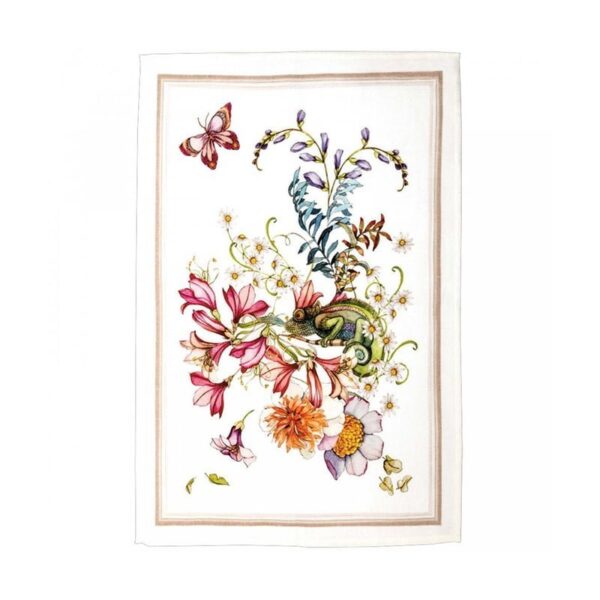 Tessitura Toscana Telerie - Strofinaccio Semiramide Camaleonte Bianco cm 50x70
