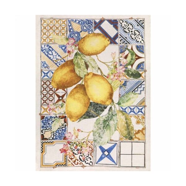 Tessitura Toscana Telerie - Strofinaccio Azulejos limone Giallo cm 50x70
