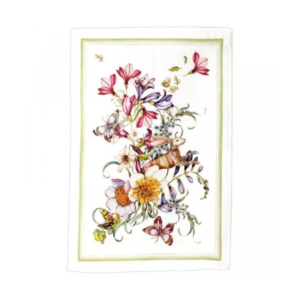 Tessitura Toscana Telerie - Strofinaccio Semiramide Leporello bianco cm 50x70