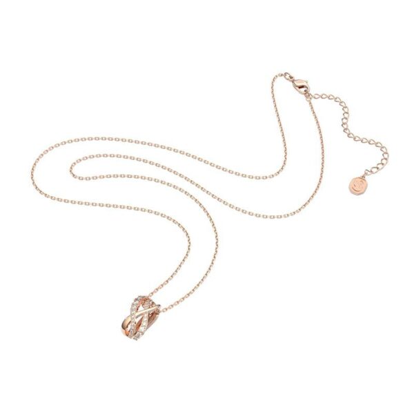 Swarovski - Collana Twist, bianco, placcato color oro rosa