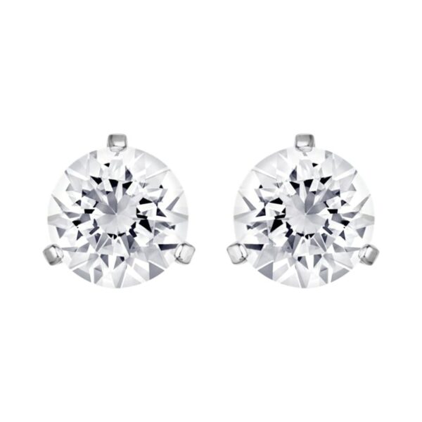 Swarovski Orecchini a lobo Solitaire Bianco, Placcato rodio