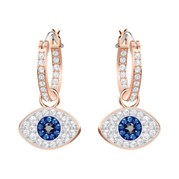 Swarovski Orecchini Swarovski Symbolic Evil eye, Blu, Placcato color oro rosa