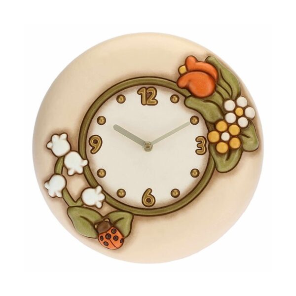 Thun - Orologio da parete Country con coccinella portafortuna