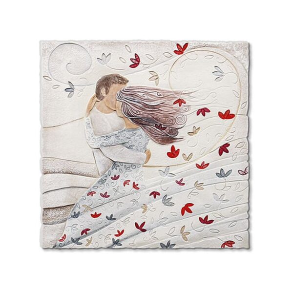 Cartapietra - Formella sagomata 50x50 cm tra le tue braccia rosso