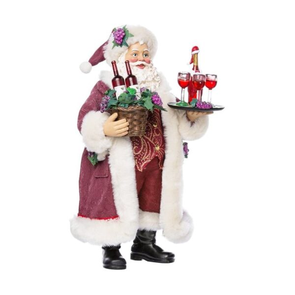Kurt S. Adler - Babbo Natale con cesto di vino 30 cm - Fabriché