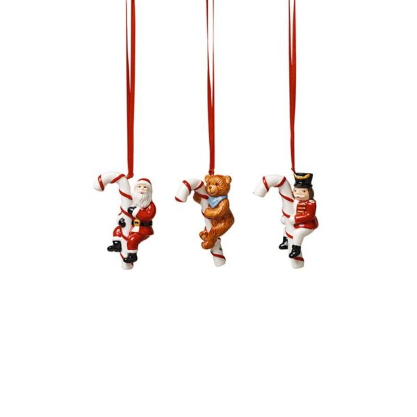Villeroy & Boch - Set 3 pezzi ornamenti natalizio Santa, Teddy & Rocking - Nostalgic Ornaments