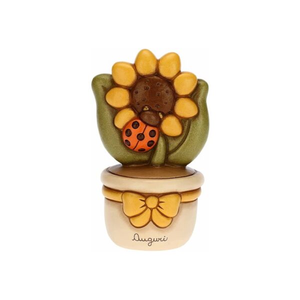 Thun - Vasetto soprammobile con Girasole e Coccinella - Auguri