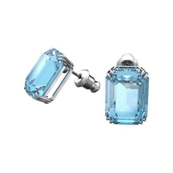 Swarovski Orecchini a lobo Millenia Cristalli taglio octagon, Blu, Placcato rodio