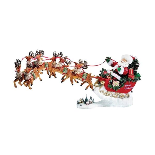 Kurt S. Adler - Babbo Natale sulla slitta con renne 60 cm - Fabriché